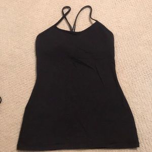 Black lululemon power Y tank